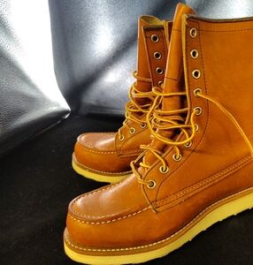 Redwing classic Moc 877 brown leather construction utility work boots size 4